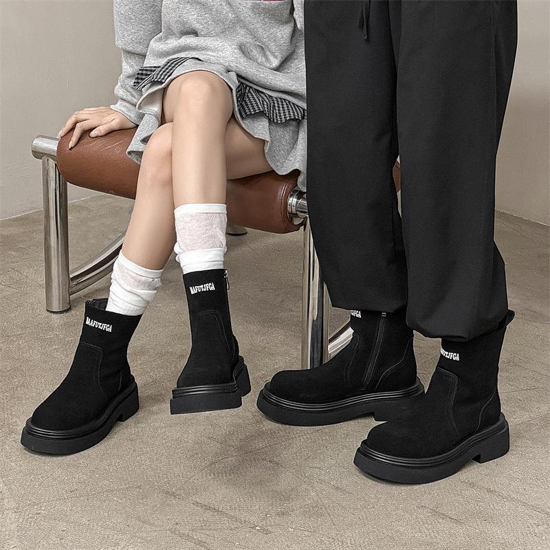 New Martin boots men's autumn and winter thick-soled cigarette boots one-pedal Chelsea boots men's boots 5044-K