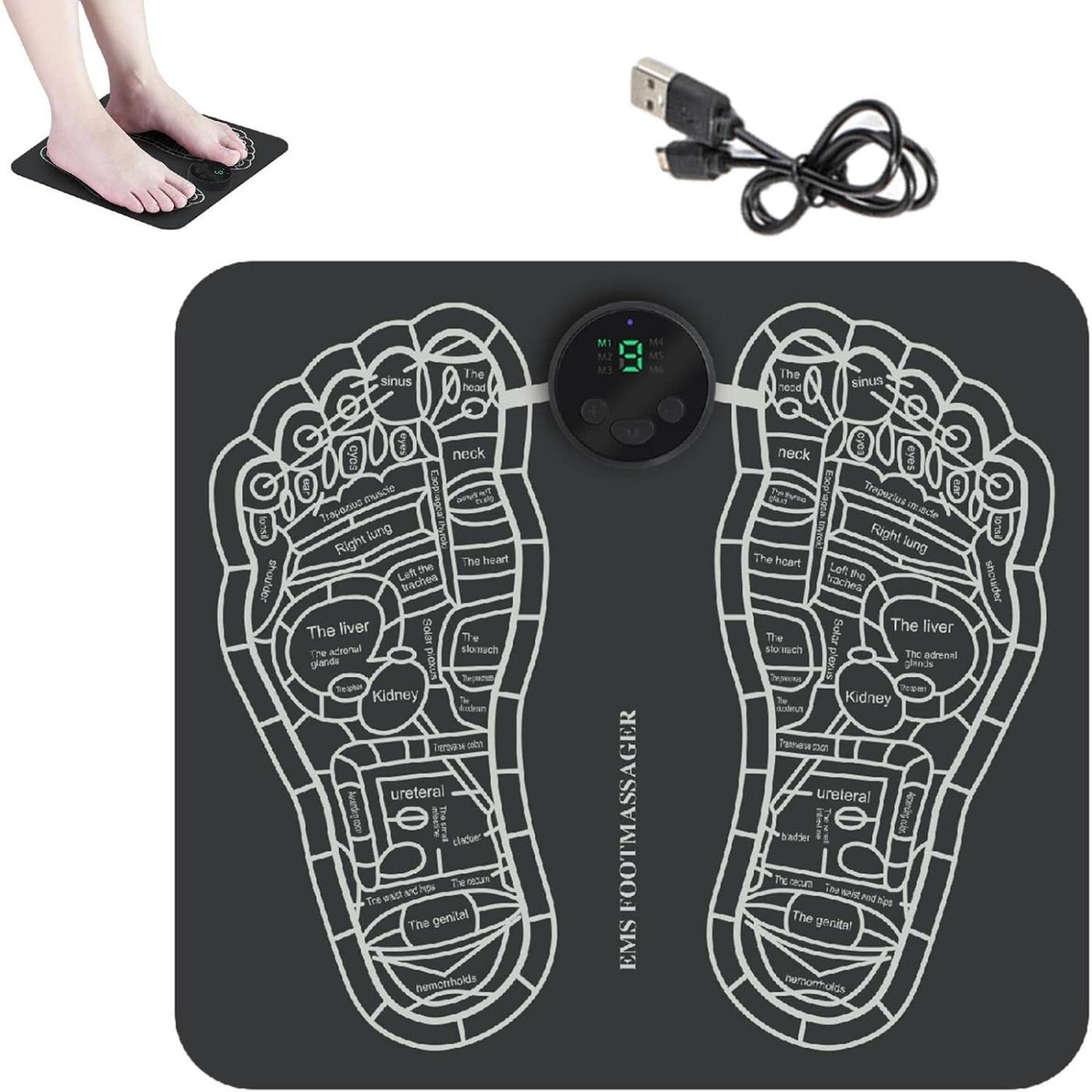 

Массажер-стимулятор ног для улучшения кровообращения с 6 режимами и 9 уровнями складных массажных подушечек для ног и ступней