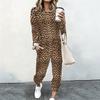 Female Crew Neck Long Sleeve Tunic And High Waist Straight Pants Two Piece Daily Casual Loungewear