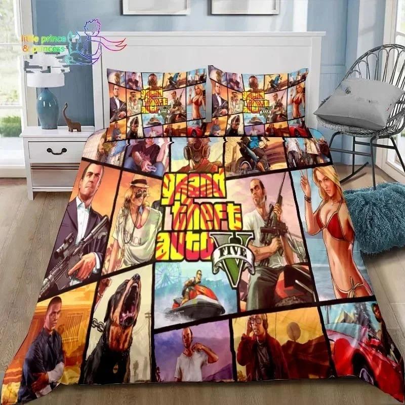 3D Print Grand Theft Auto GTA Game Gamer Bedding Set Single Twin Full Queen King Size Bed Set Aldult Kid Bedroom