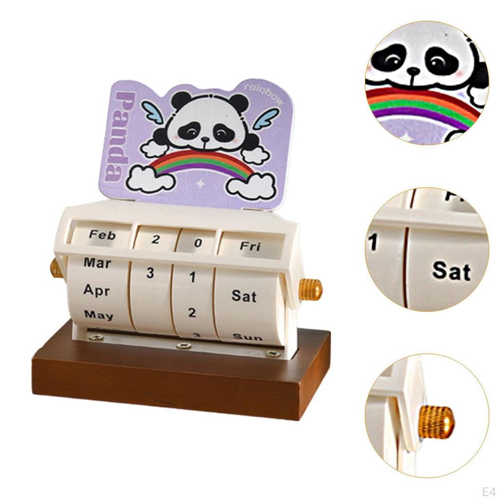Panda Themed Rotary Desk Calendar for Home And Office Use