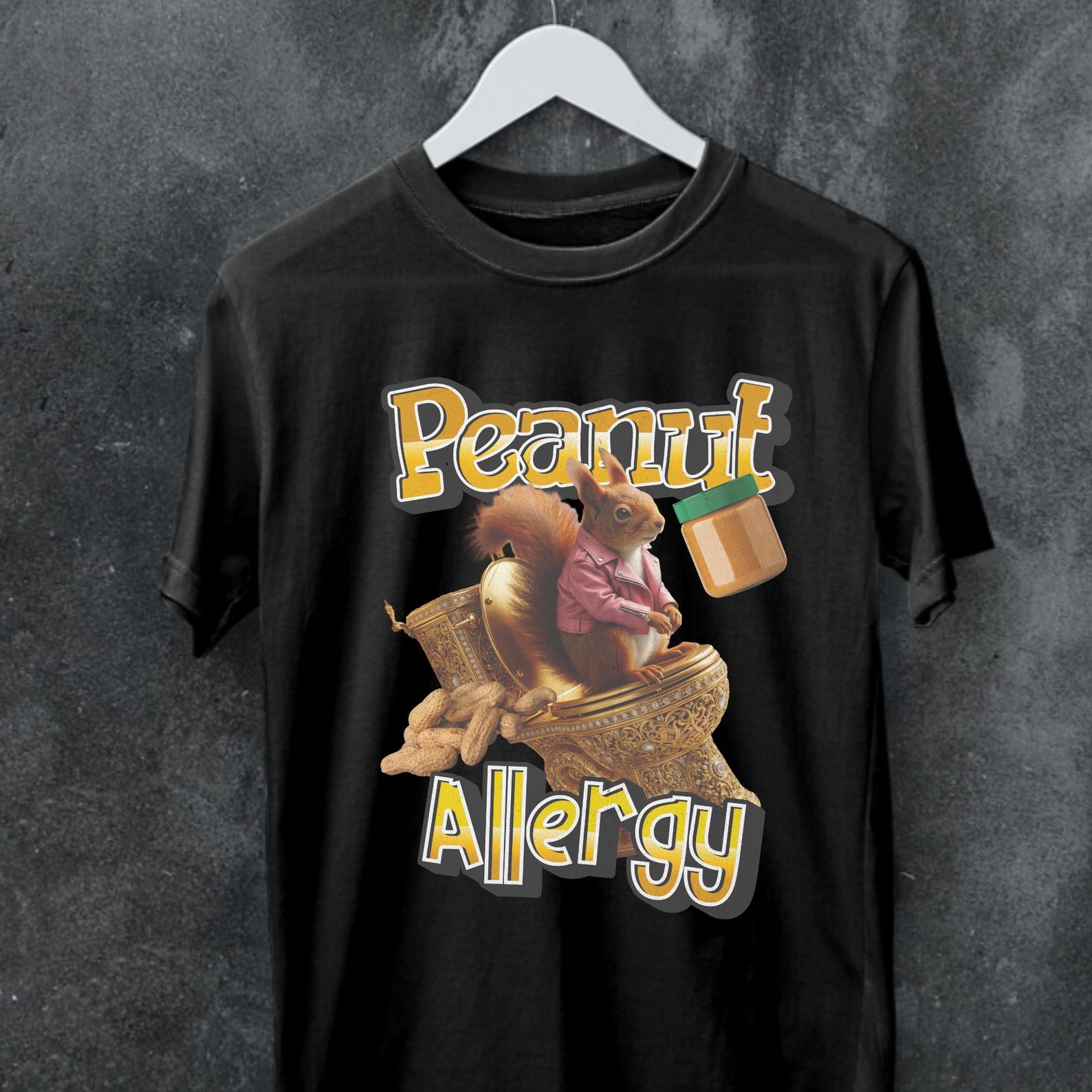 Unique Peanut Allergy Squirrel Shirt, Funny Peanut Allergy Tee, Nut Allergy Gift, Cute Squirrel T-Shirt, Food Allergy Humor Shirt, Allergy. S