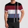 2026 Summer New Men's T-shirt with 3D Stripes Pattern Print - Street Casual Fashion Comfortable Soft Breathable