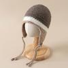 Winter Knitted Earflap Hat for Baby Cute Pompom Toddler Ear Protection Cap Korean Solid Color Kids Boy Girl Beanie Bonnet