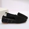 Fashion Flat bottomed shallow mouth casual shoes solid color square toe women's soft sole knitted casual simple comfortable single shoes