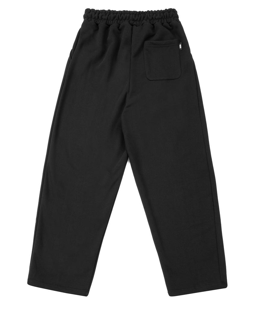 MOO Single-Pleat Balloon Wide Sweatpants - Black