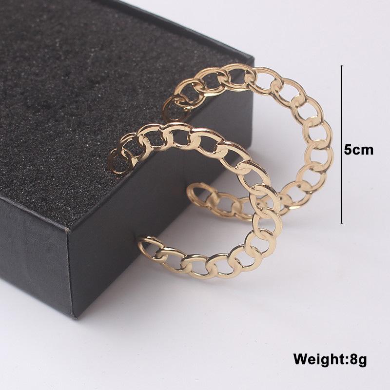 New European Exaggerated Dangle Earrings for Women Metal Geometric Statement Long Hanging Earrings Punk Personality Drop Earring
