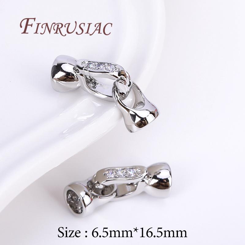 18K Gold Plated Connectors For Jewelry,Brass Zircon Clasps For Bracelets Accessories,DIY Jewelry Making Supplies,Pearl Clasp
