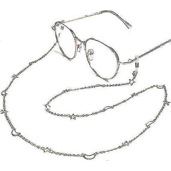 2pcs Glasses Chain Holder (gold And Silver) Reading Glass Rope Lanyard Alloy Glasses Holder Chain Metal Necklace Chain Sunglasses Strap Holder Rubber