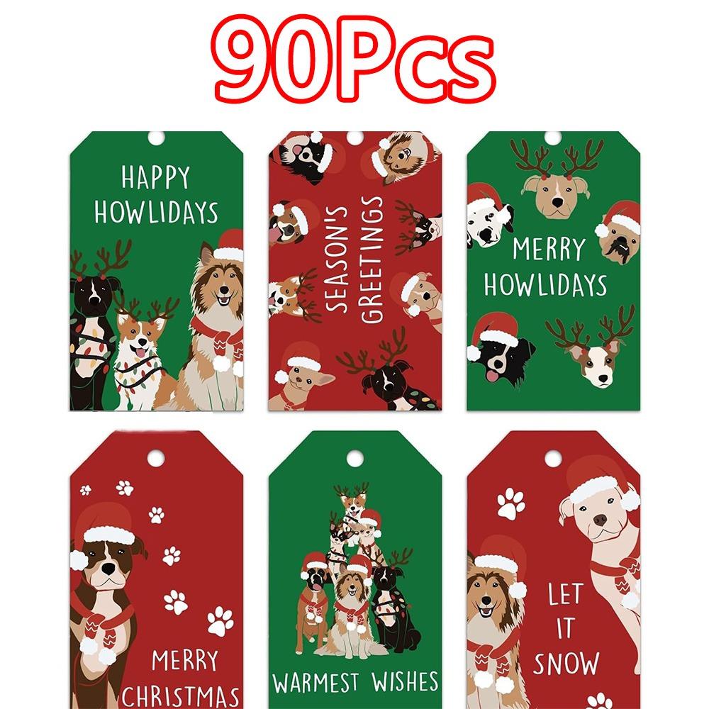 New Christmas Pattern Christmas Gift Tags Hanging Rectangle Shape Gift Label Cards Christmas Message Cards Holiday Crafts