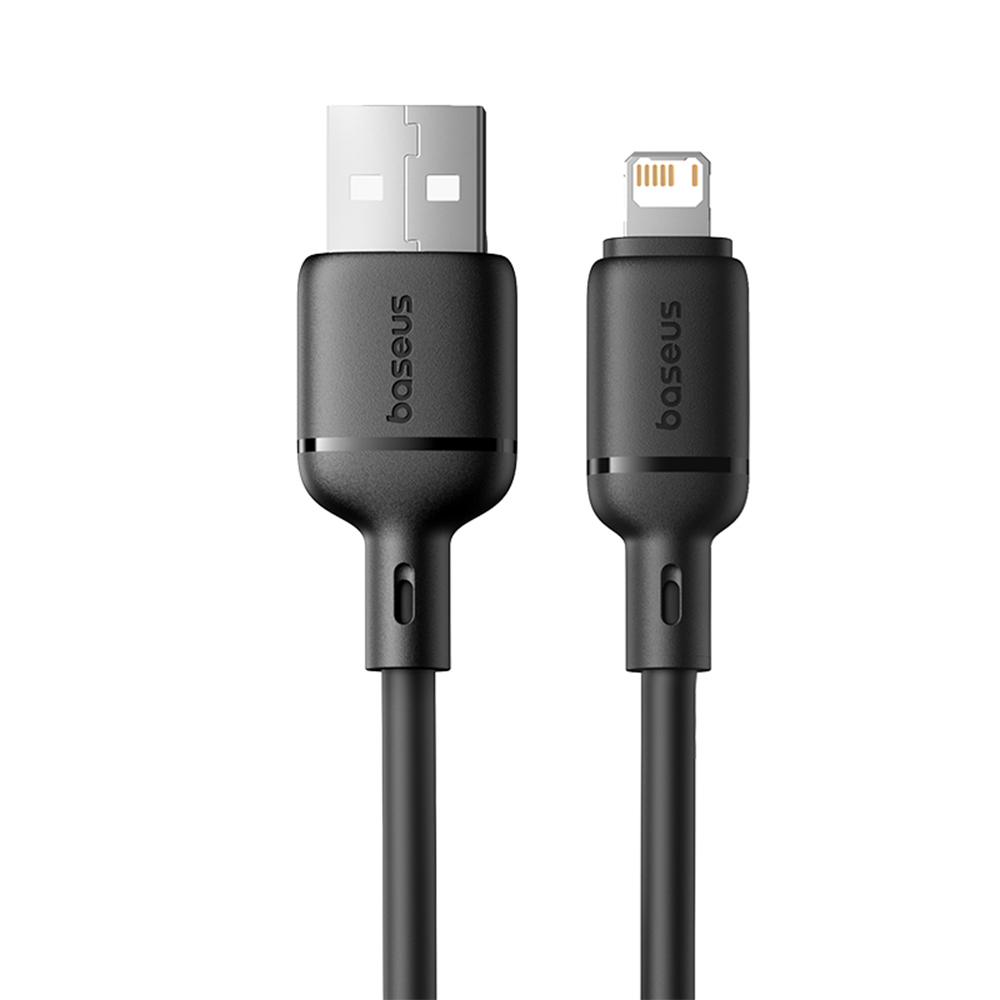 

BASEUS Silky Fast Charging Cable USB to iP Flexible PVC 2.4A Data Cord,Length: 2m Black