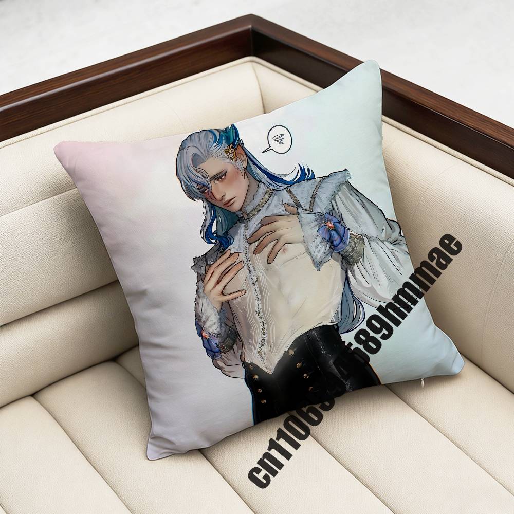 Genshin Impact Neuvillette Throw Pillow Case Sham 45X45Cm 35X35Cm Square Home Pillowcase Cushion Cover