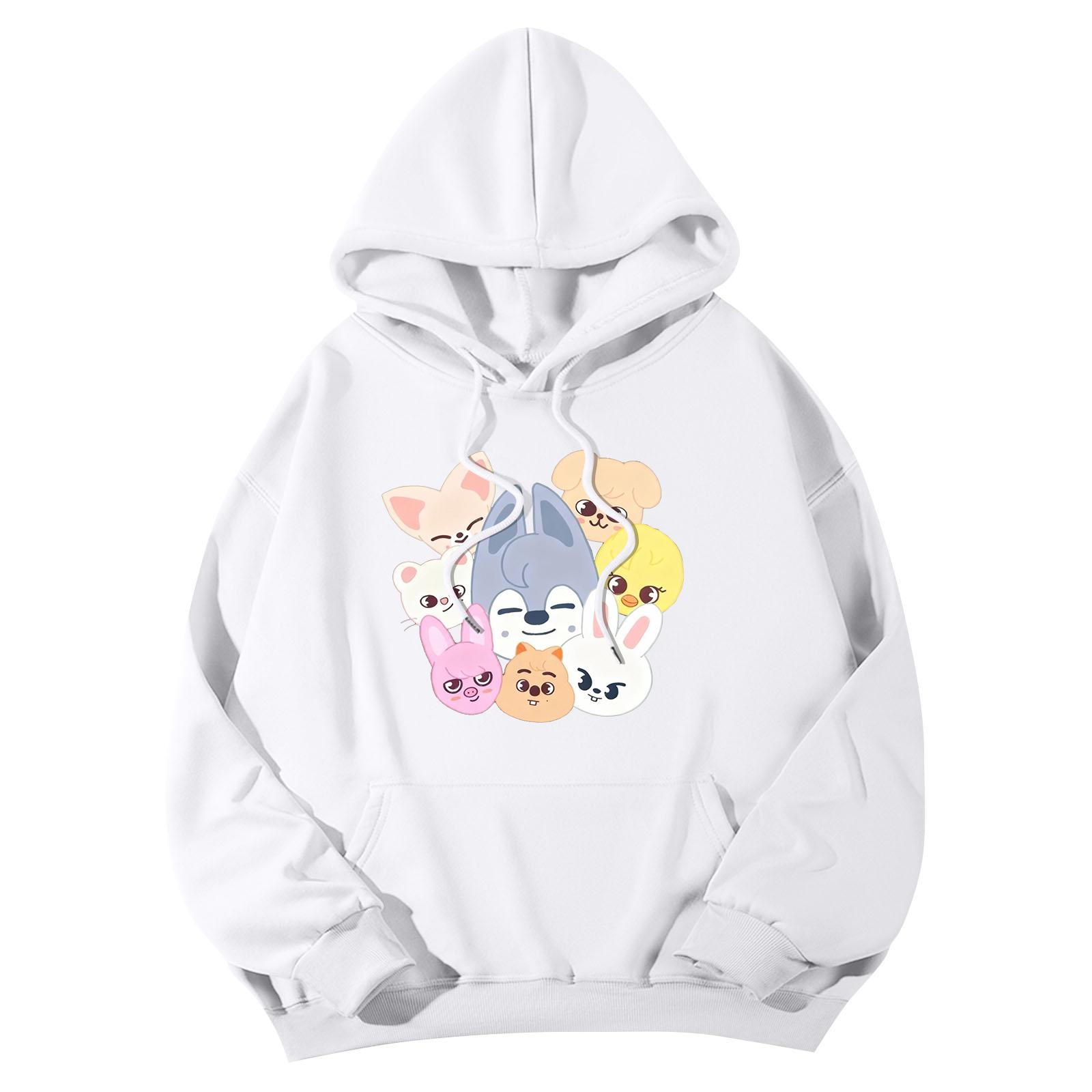 

Жіноча модна повсякденна універсальна повсякденна толстовка з капюшоном, повсякденна толстовка з накладками з довгими рукавами L білий