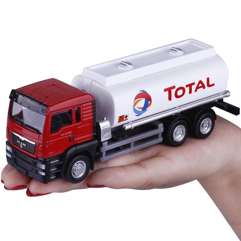 SCANIA MAN Oil Tank Truck Total bp Shell 5 inch Simulation Diecast & Toy Vehicle RMZ city 1:64 Cadouri de mașini din aliaj pentru copii