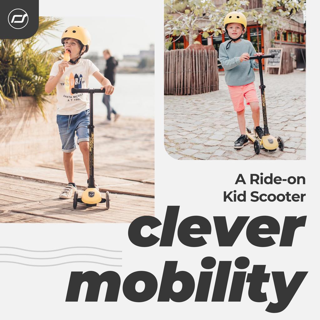 Scoot & Ride Highway Kick 3 LED Lemon Kids' Scooter, Kickboard, Tricycle [Authentic Japanese Product Warranty] 96358