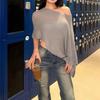 Mesh Knitted Off Shoulder Shawl Irregular Evening Capes Simple Sun Protection Tops  Female/Women