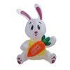 59.8in Inflatable Happy Easter Bunny Decoration Inflatable Rabbit Sitting Holding Carrot with LED Li