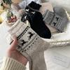 Fall/Winter Wool Socks - Fel Island Elk Warm Mid-Calf Socks - Bowknot Heart Retro Style Thick Socks - Children's