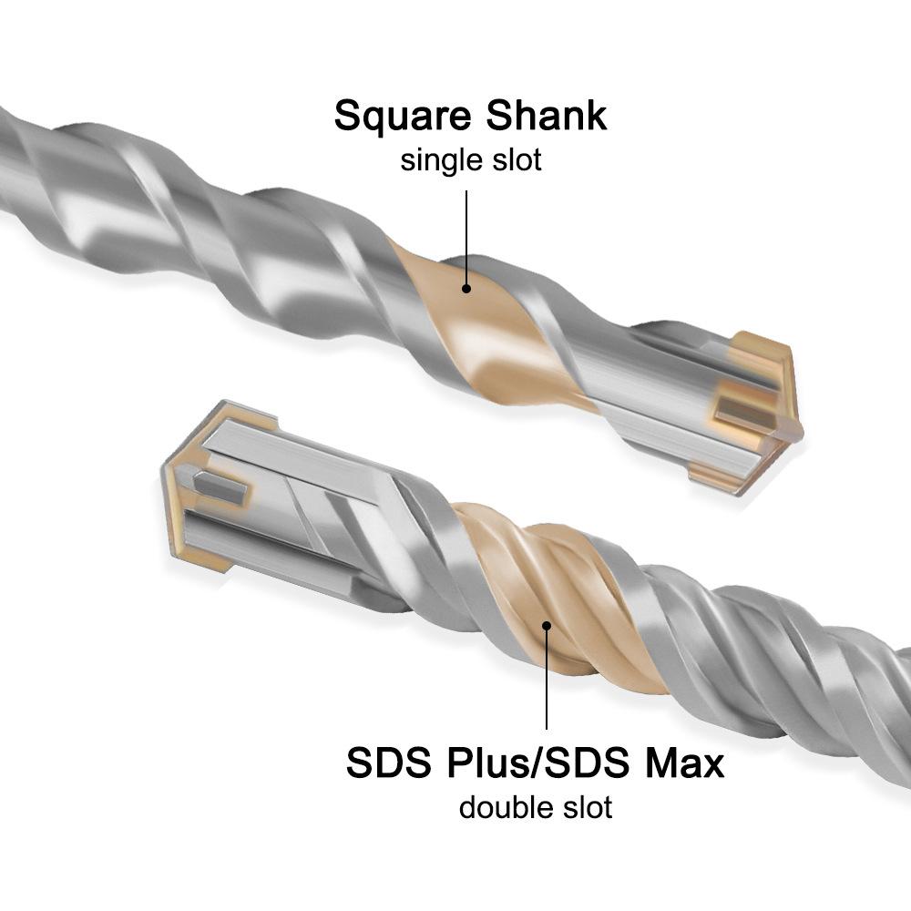Cross Bit Four-Blade Electric Hammer Bit Carbide Impact Drill Concrete Reinforcement Square Shank Round Shank Five-Pit Shank
