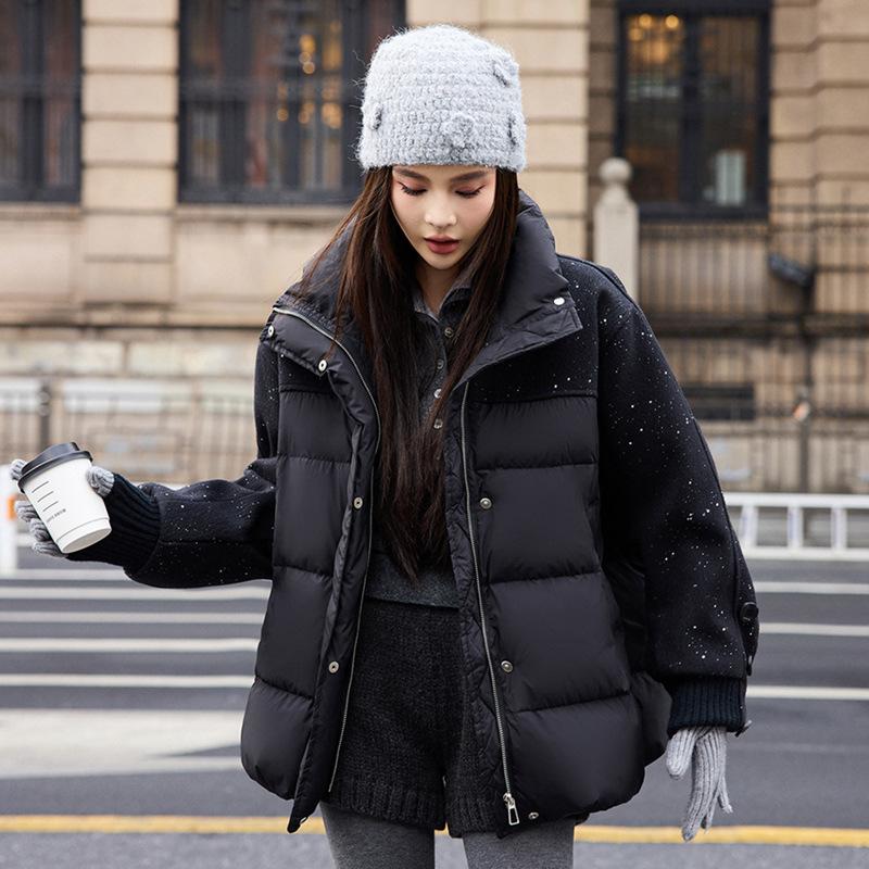 Stitching Cotton-padded Jacket Coat Women's Mid-length Thick Warm Jacket