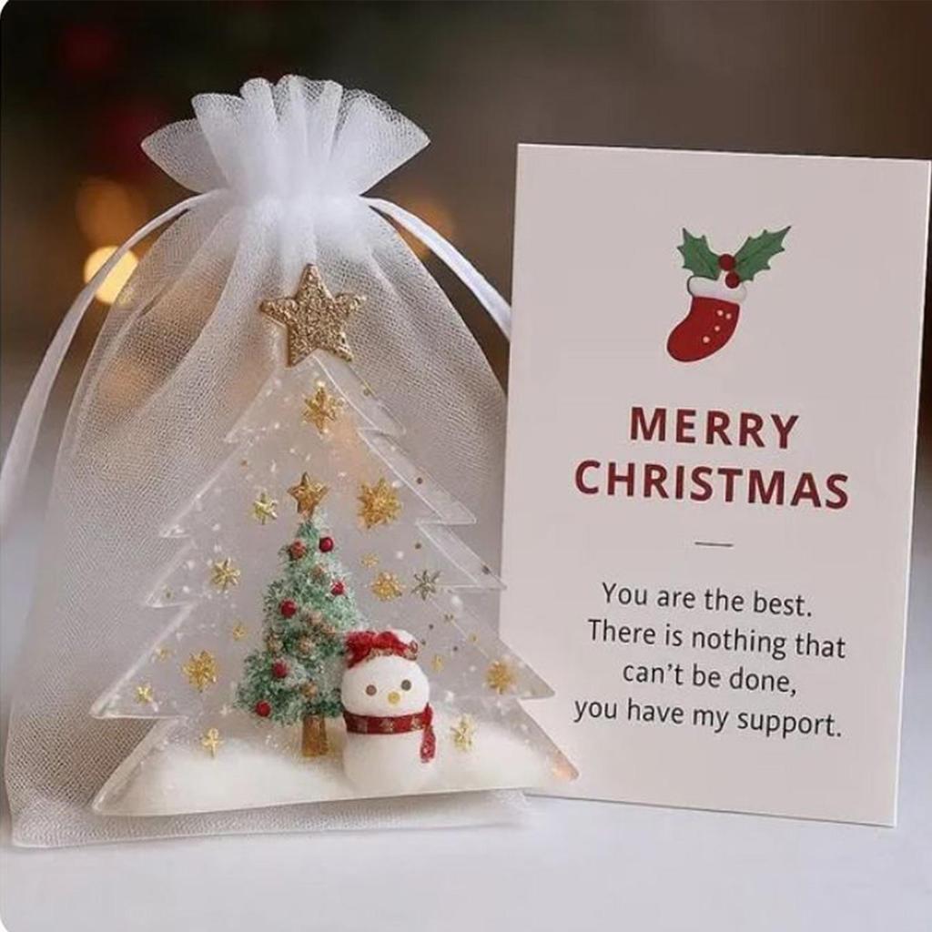 Merry Christmas Greeting Card Holiday Greeting Cards With Christmas Tree Snowman Desk Decor Desktop Ornament For Farmhouse
