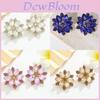 Style Crystal Flower Earring With Alloy And Gold Ear Pin For Women