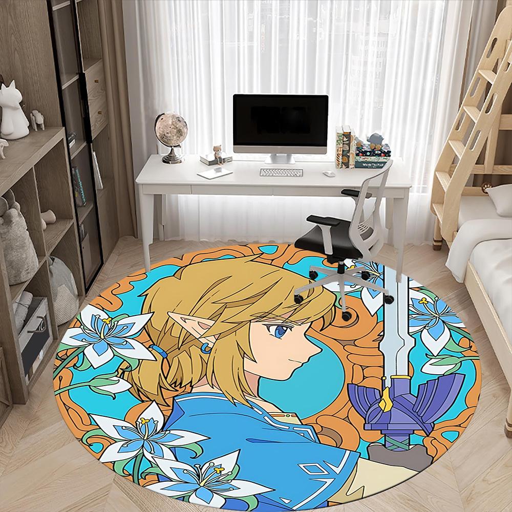 

1PC The Legend of Office Round Rug, Non-slip, Soft and Durable Office Rug for Interior Decoration, Perfect for Office yy250915041 80cm by 80cm