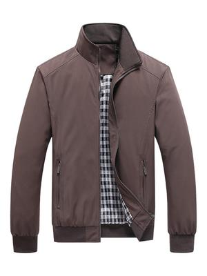Jaqueta corta-vento casual plus size masculina - Casaco de primavera e outono