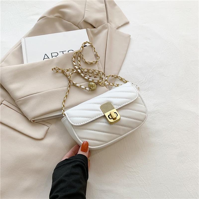 Fashionable Summer 2023 Pu Leather Square Flap Bag Stylish Chain Shoulder Bag