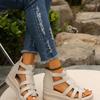 Summer sandals women's slope heel rhinestone platform sandals hollow women's shoes