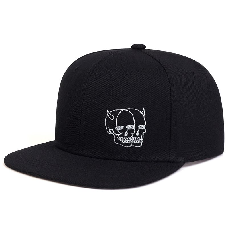 

Skull Embroidered Baseball Cap Hipster Skull Embroider Baseball Cap Black Adjustable