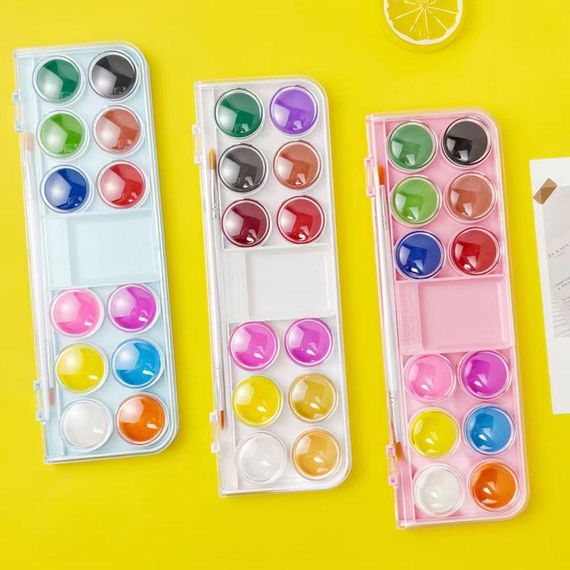 

12-Color Solid Pigment Watercolor Paint Set for Beginners & Students Random Color Delivery