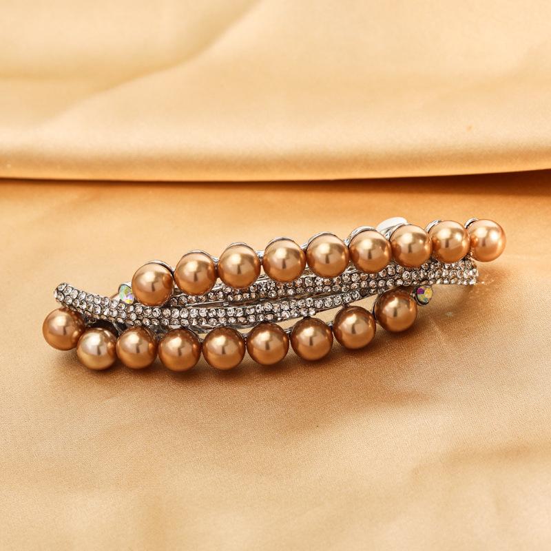 

Розкішні стрази Faux весняний затискач для жінок елегантний кристал листя квітка шпильки для весільного весільного головного убору аксесуари