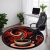 1PC Caffeine Art Office Round Area Rug, Mat Suitable For Office, Under Office Chairs Bedroom Living Room Home Decor, Room Deco