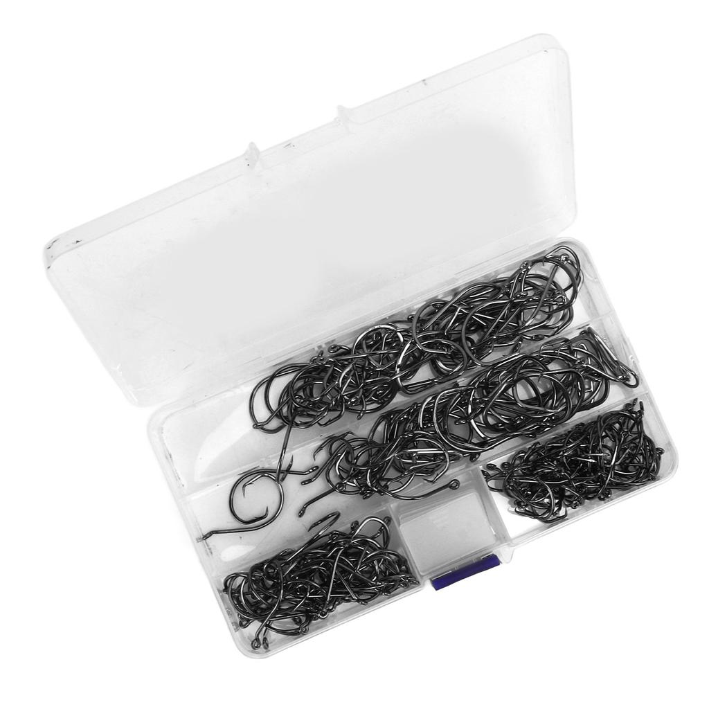 180PCS Octopus Offset Fishing Hooks High Carbon Steel 7384 Fishing Circle Hooks with Ring Hole