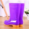 Fashion Medium Tube Waterproof Shoes Rain Shoes Rain Boots Women's Summer Adult Work Rubber Shoes Cow Tendon Sole Non-slip Water Boots High Tube Over