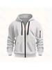Europäischer Herren-Fleece-Kapuzenpullover Cardigan - Herbst/Winter Lässiger Sportstil, Kapuzenjacke Dick