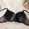 Black and Red Gathered Large Size Bra To Prevent Sagging and Side Breasts Full Cup Lace Sexy Women's Underwear