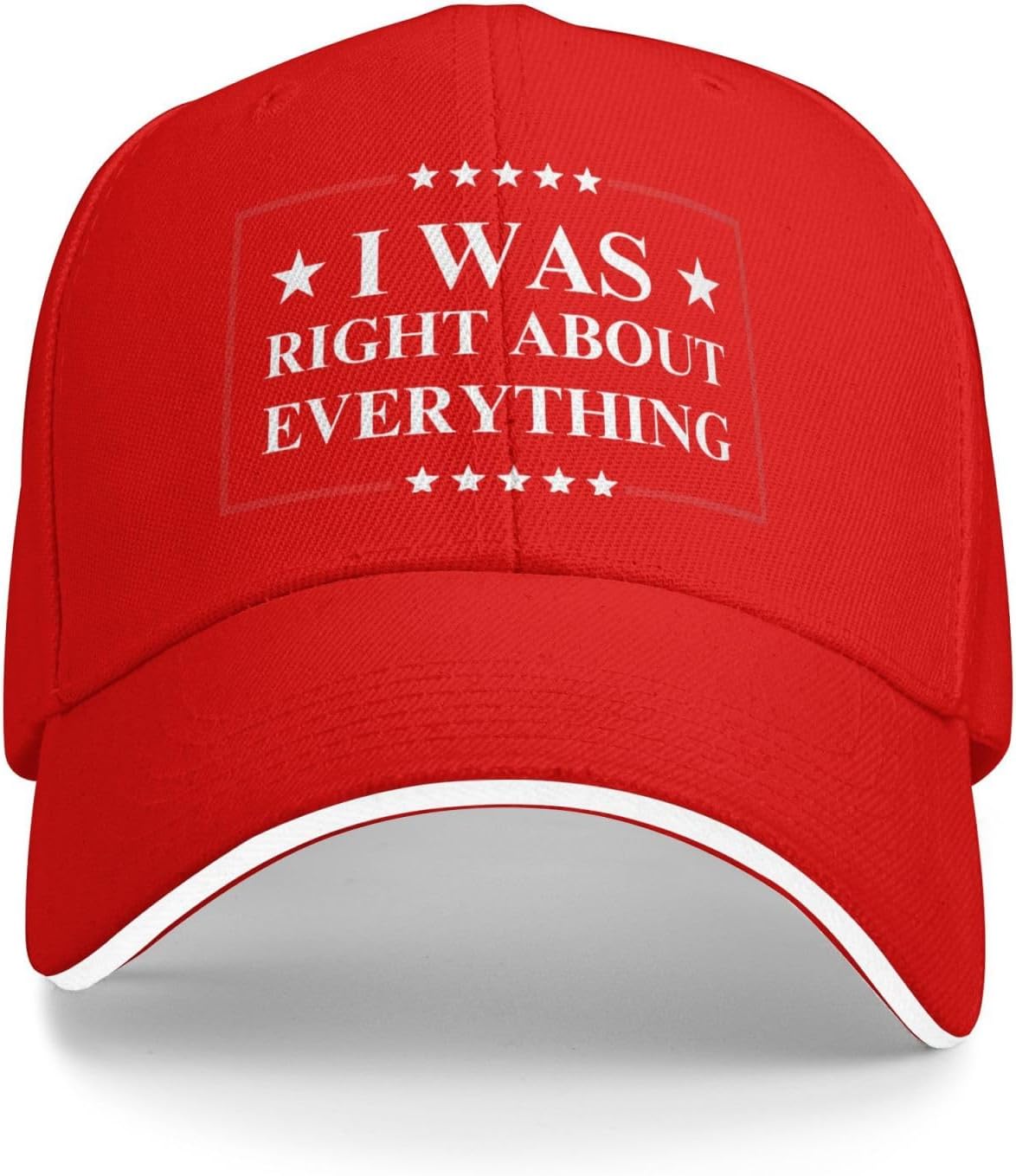 

I Was Right About Everything Baseball Cap Funny Political Statement Adjustable Polyester Hat One Size