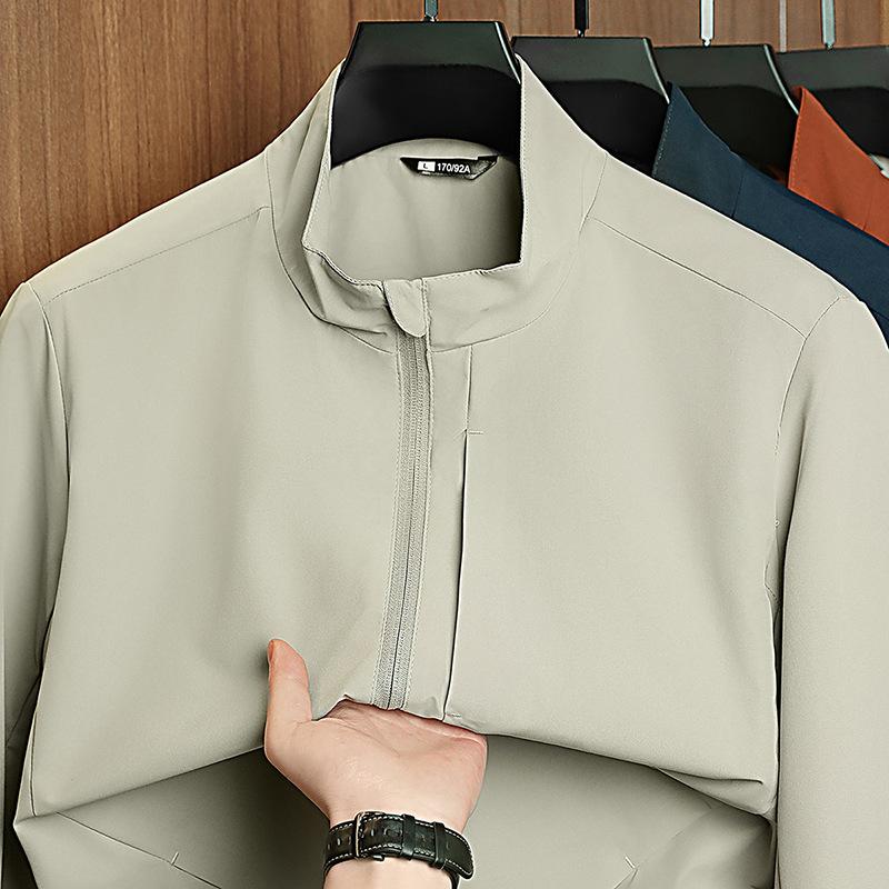 Spring and Autumn Men's Stand-Up Jacket Jacket Business Casual Versatile Zipper Jacket