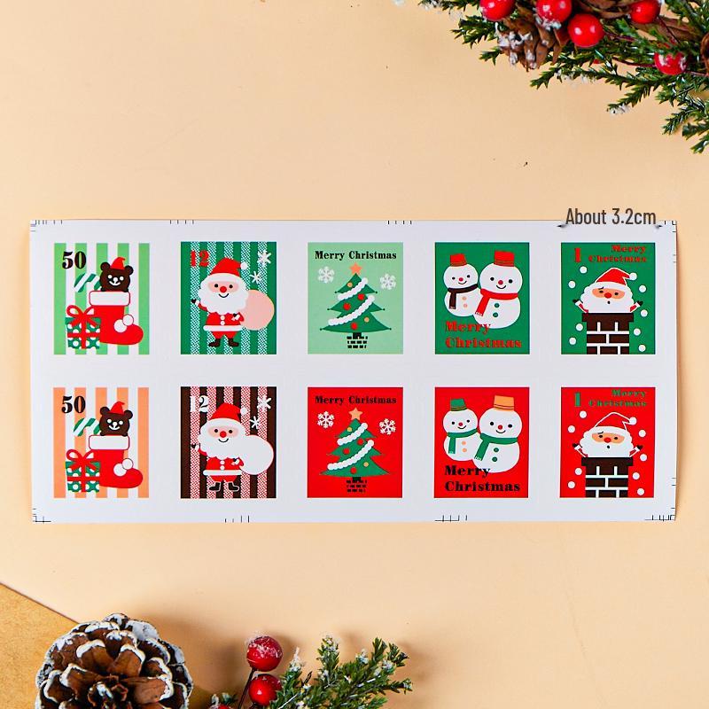 2024 Christmas Cake & Dessert Decoration Stickers - Merry Christmas Theme.