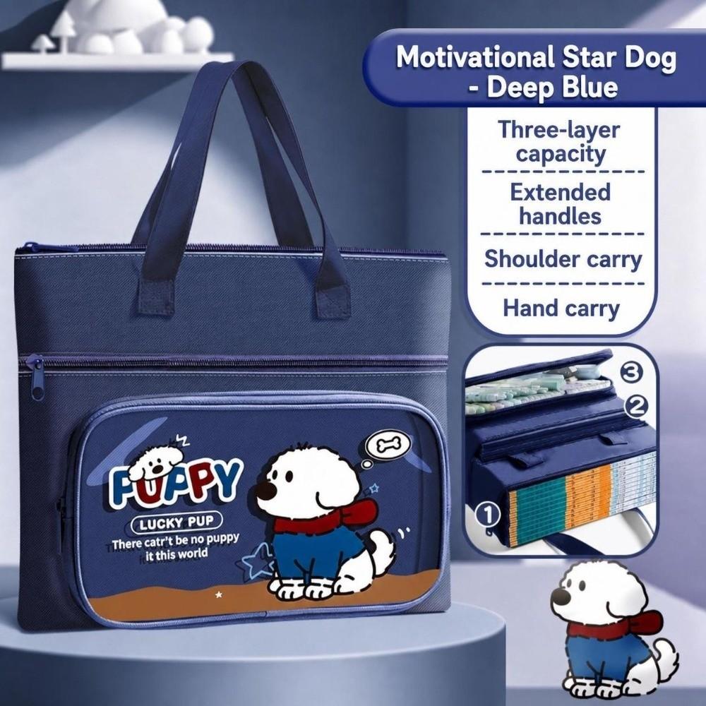 Portable Clear TPU Tote School Bag 3-Layer Large Capacity Waterproof Document Book Bag Art Handbag School Supplies