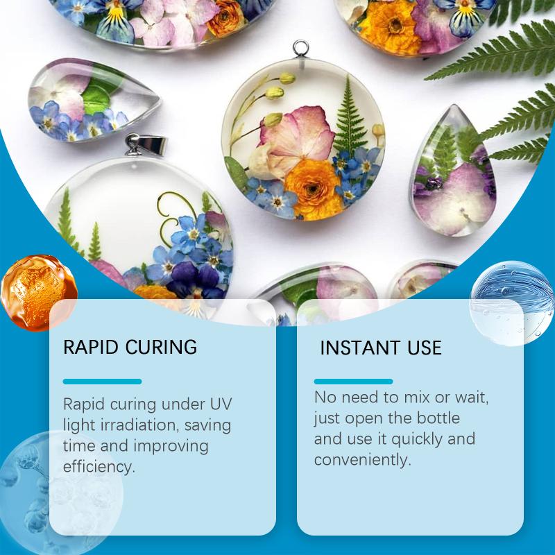 

UV Epoxy Resin Glue DIY Jewelry Making High Transparency Fast Drying High Hardness Glue UV Lamp DIY Craft Decor one size