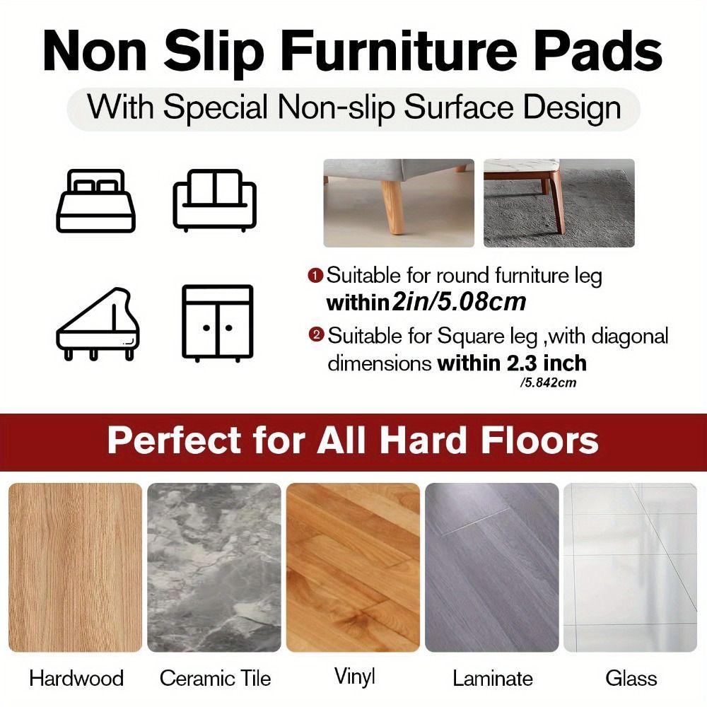 Round Silent Table Leg Pads Diameter 5 Cm Round Sofa Coaster Silicone Anti-slip Pads Bed Legs