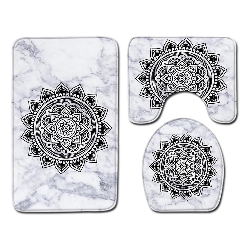 

Fashion Creative Toilet Three-Piece Floor Mat Door Mat Bathroom Carpet Non-Slip Soft Door Mat Three-piece set 45 * 75cm