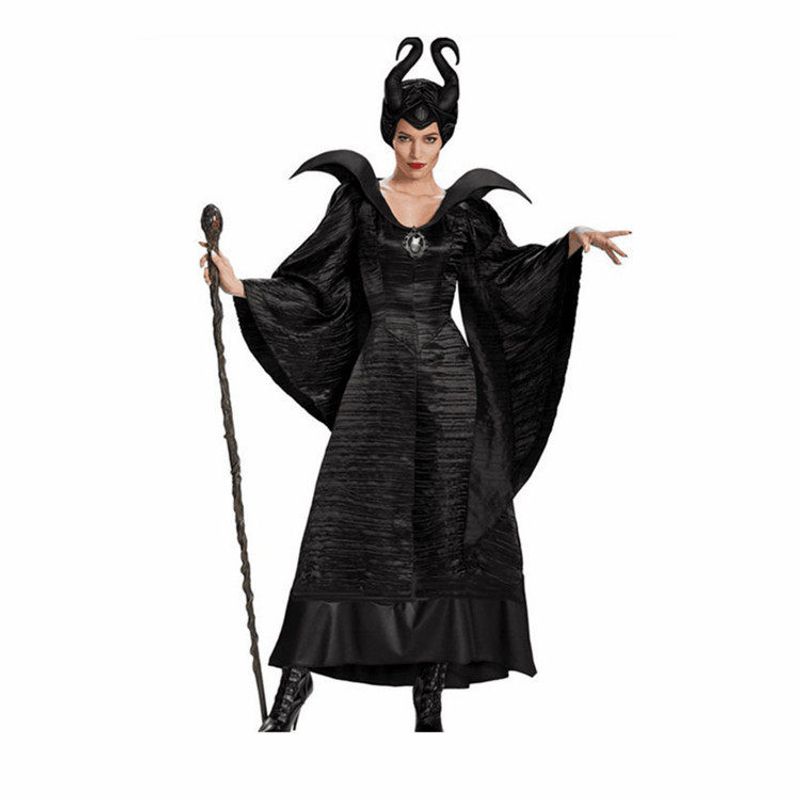 Halloween Costume Maleficent Black Witch Costume Adult Robe Demon Costume Cosplay Costume
