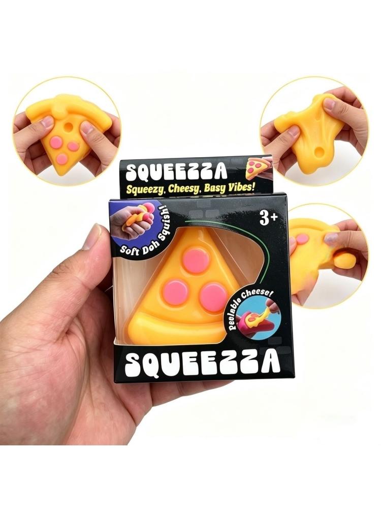 Needoh Pizza Squishy Stress Relief Toy, Mini Sensory Squeeze Healing Gift Box