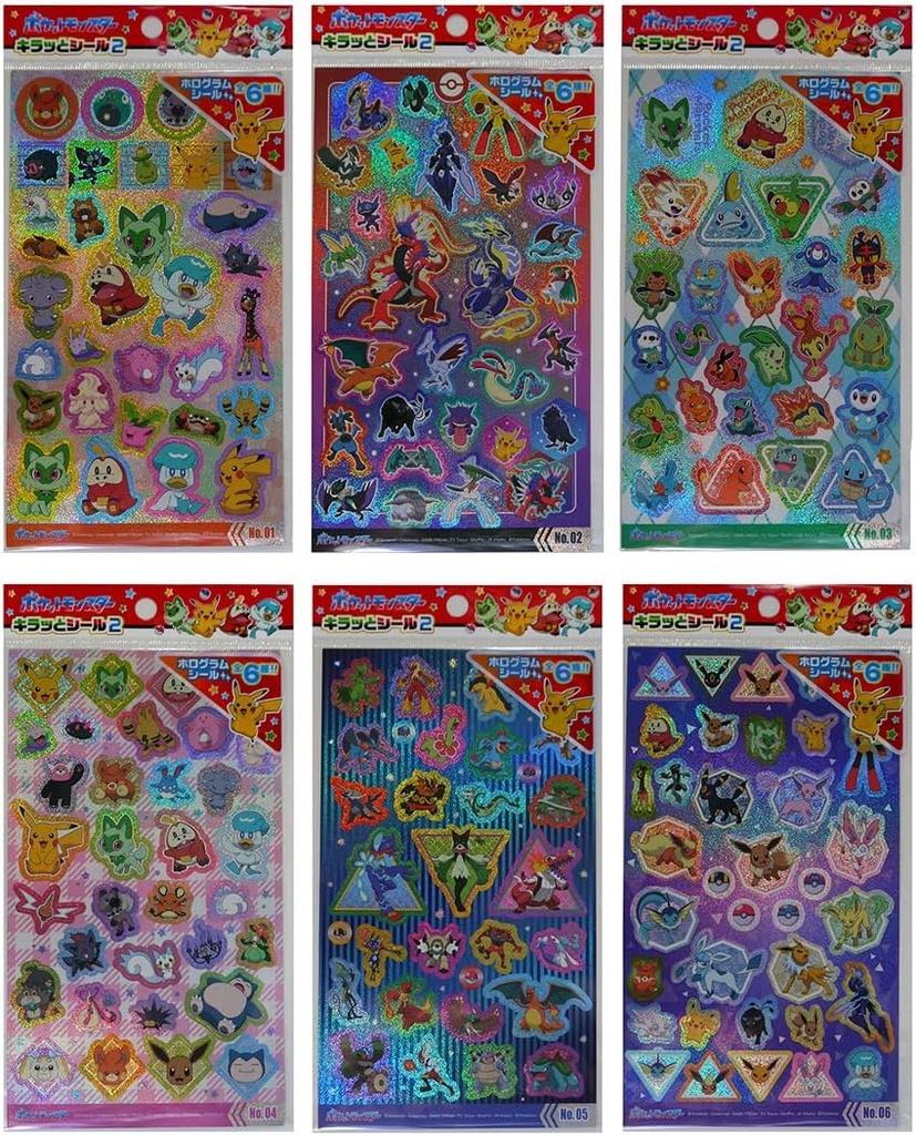 Onoue Man Pokemon Sparkly Stickers 2 Stickers per Co., Ltd. [12 Pack]