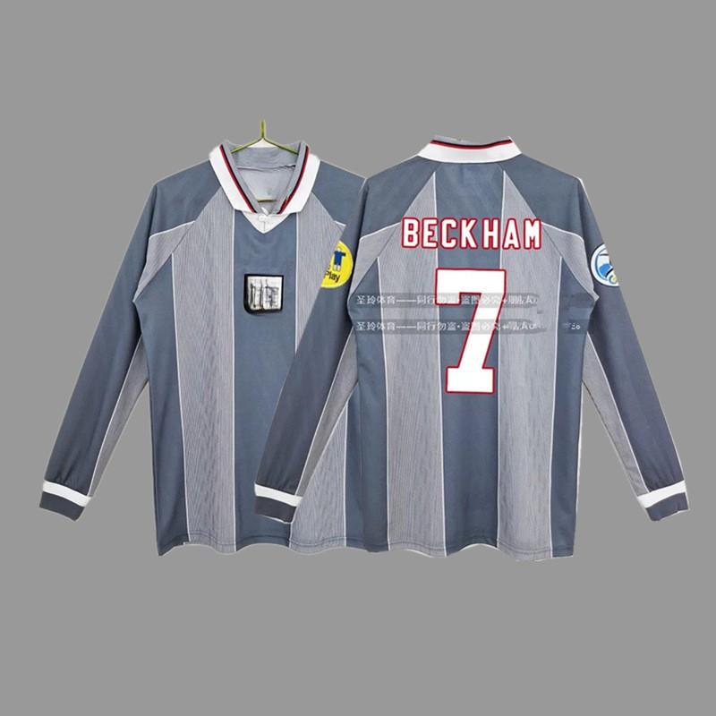 Retro Long Sleeve Football Jersey - Beckham Zidane Messi Ronaldo Classic Soccer Shirt