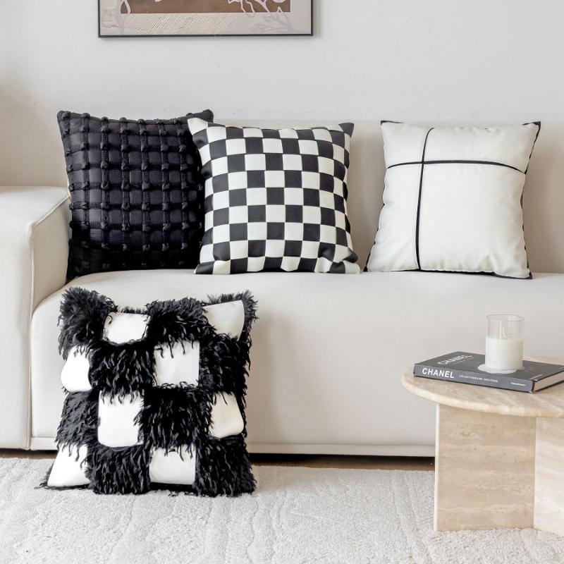 Bubbles Plaid Throw Pillow Cover 45x45CM Sofa Square Waist Cushion Cover Modern Simplicity Decor Home Decorative Pillowcase